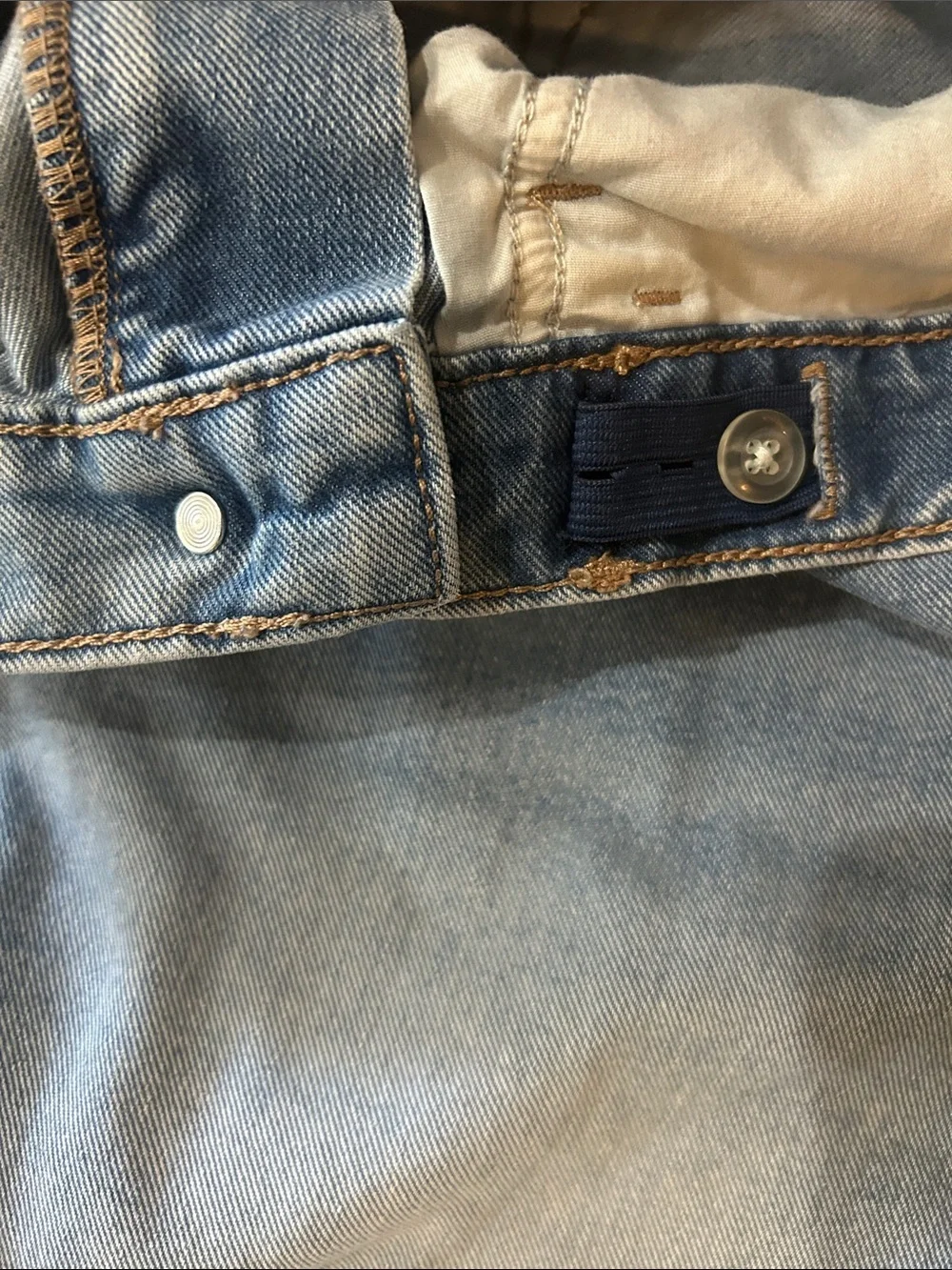 Old Navy Boys Sz 18 Light Blue Baggy Wide LEG Adjustable Waist Jeans TC0385